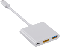 Переходник Buro BHP RET TPC-HDM USB Type-C (m) HDMI (f) USB 3.0 A(f) USB Type-C (f) белый
