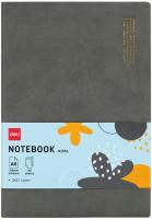 Блокнот Deli EN135LGREY A5 210х143мм искусст. кожа 80л линейка мягкая обложка серый
