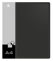 Папка на 4-х кольцах Бюрократ -0840/4RBLCK A4 пластик 0.8мм кор.40мм внутр. с вставкой черный