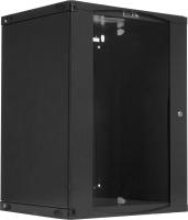 Шкаф коммутационный Lanmaster Next (TWT-CBWNG-18U-6X4-BK) настенный 18U 550x450мм пер.дв.стекл 60кг черный IP20