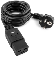 Шнур питания NTSS (NTSS-PC19772) C19-Schuko проводник.:3x1.5мм2 3м 220/250В 16А черный