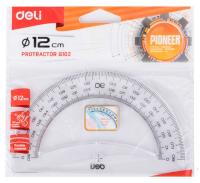 Транспортир Deli Pioneer EG10212 пластик дл.12см прозрачный градуировка УФ чернила европодвес