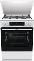 Плита Комбинированная Gorenje GKS6C71WF белый (металлическая крышка) реш.чугун