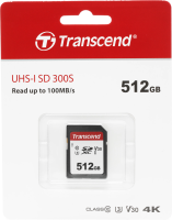 Флеш карта SDXC 512Gb Class10 Transcend TS512GSDC300S w/o adapter