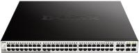 Коммутатор D-Link DGS-1210-52MP/F (L2) 48x1Гбит/с 4xКомбо(1000BASE-T/SFP) 4SFP 48PoE 370W настраиваемый