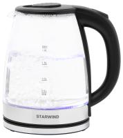 Чайник электрический Starwind SKG2050 1.8л. 1800Вт черный/серебристый (корпус: стекло)