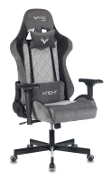 Кресло игровое Zombie VIKING 7 KNIGHT Fabric серый Loft ромбик текстиль/эко.кожа с подголов. крестов. металл