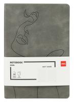 Блокнот Deli EN126LGREY A5 210х143мм искусст. кожа 96л линейка мягкая обложка серый