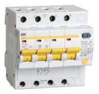 Выключатель автом. дифф. тока IEK MAD10-4-032-C-030 АД14 32A тип C 4.5kA 30мА AC 4П 400В 5мод белый (упак.:1шт)