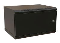 Шкаф коммутационный WRline (WR-TW-0966-SR-RAL9004) настенный 9U 600x600мм пер.дв.металл 2 бок.пан. 60кг черный 500мм 500мм IP20 сталь