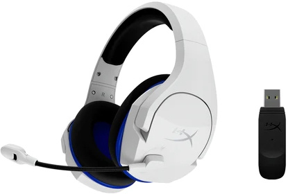 Наушники с микрофоном HyperX Stinger Core Wireless PS5 (CS002-WA) белый/голубой мониторные Radio оголовье (4P5J1AA)