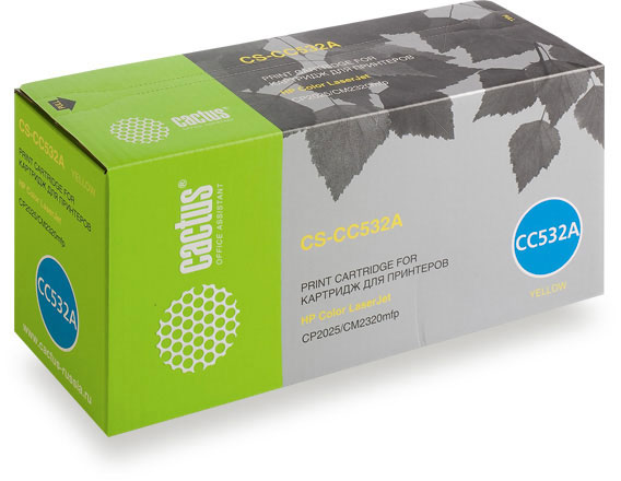 Картридж лазерный Cactus CS-CC532A CC532A желтый (2800стр.) для HP CLJ CP2025/CM2320