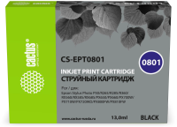 Картридж струйный Cactus CS-EPT0801 T0801 черный (11.4мл) для Epson Stylus PhotoP50/PX650/PX660/PX700/PX700W/PX710/PX710W/PX720/PX720WD/PX800/PX800FW/PX810/PX810FW/PX820/PX820FWD/R265/R285/R360/RX560/RX585/RX685