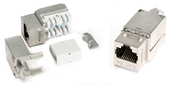 Модуль Hyperline KJNE-8P8C-C5E-90-SH-F-WH информ. KeystoneRJ45 кат.5E FTP стальной (упак.:1шт)