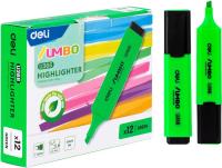 Текстовыделитель Deli EU366-GN Jumbo скошенный пиш. наконечник 1-5мм зеленый