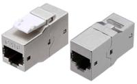 Адаптер Hyperline CA2-KJ-C6-SH-BK проходн. KeystoneRJ45 кат.6 FTP стальной (упак.:1шт)