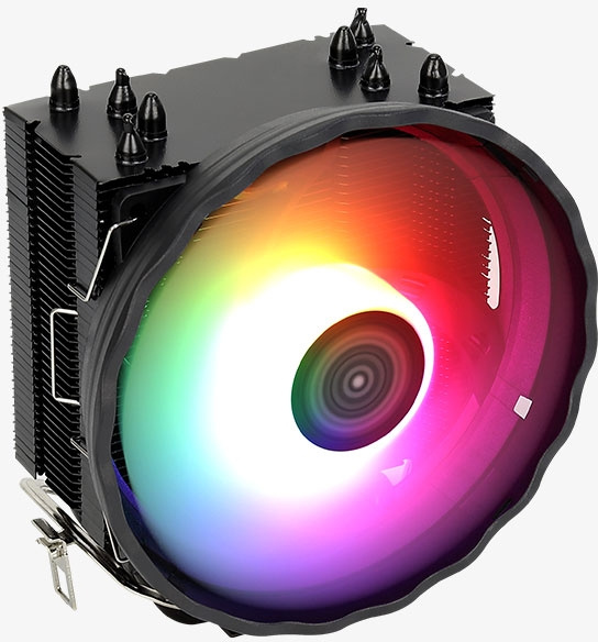 Устройство охлаждения(кулер) Aerocool Rave 4 ARGB Soc-AM5/AM4/1151/1200/1700 4-pin 18-27dB Al+Cu 130