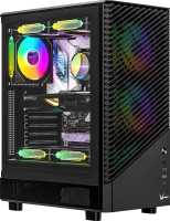 Корпус Formula Mana Geometry черный без БП ATX 4x120mm 1xUSB3.0 audio bott PSU