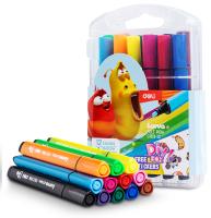 Фломастеры Deli EC153-12 Larva Вентилируемый 12цв. коробка с европодвесом