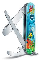 Нож перочинный Victorinox My First Victorinox Dolphin Edition (0.2373.E1) 84мм 9функц. голубой/рисунок карт.коробка