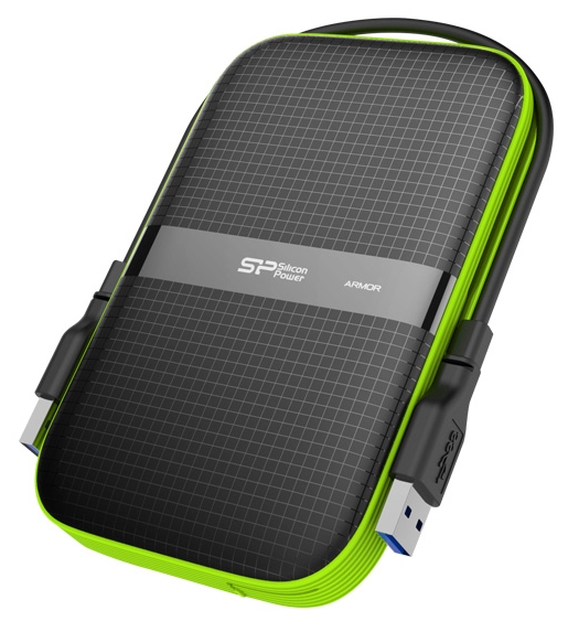 Жесткий диск Silicon Power USB 3.0 2Tb SP020TBPHDA60S3K A60 SP020TBPHDA60S3K Armor 2.5" черный/зеленый