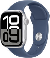 Смарт-часы Apple Watch SE 2024 A2722 40мм OLED корп.серебристый Sport Band рем.синий разм.брасл.:130-180мм (MXEC3LL/A)