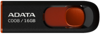 Флеш Диск A-Data 16Gb Classic C008 AC008-16G-RKD USB2.0 красный/черный