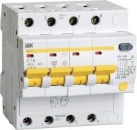 Выключатель автом. дифф. тока IEK MAD10-4-016-C-030 АД14 16A тип C 4.5kA 30мА AC 4П 230/400В 5мод белый (упак.:1шт)