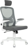 Кресло Бюрократ ASTER NH-W темно-серый TW-04 Neo Grey сетка/ткань с подголов. крестов. пластик пластик белый