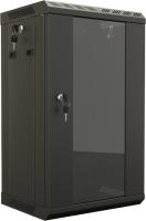 Шкаф коммутационный Hyperline (TDB-6U-GP-RAL9004) настенный 6U 390x300мм пер.дв.стекл задн.дв.спл.ст