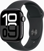 Смарт-часы Apple Watch Series 10 A2986 42мм OLED корп.черный Sport Band рем.черный (MWWE3LW/A)