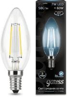 Лампа филам. Gauss Filament 7Вт цок.:E14 свеча 220B 4100K св.свеч.бел.нейт. С35 (упак.:1шт) (103801207)