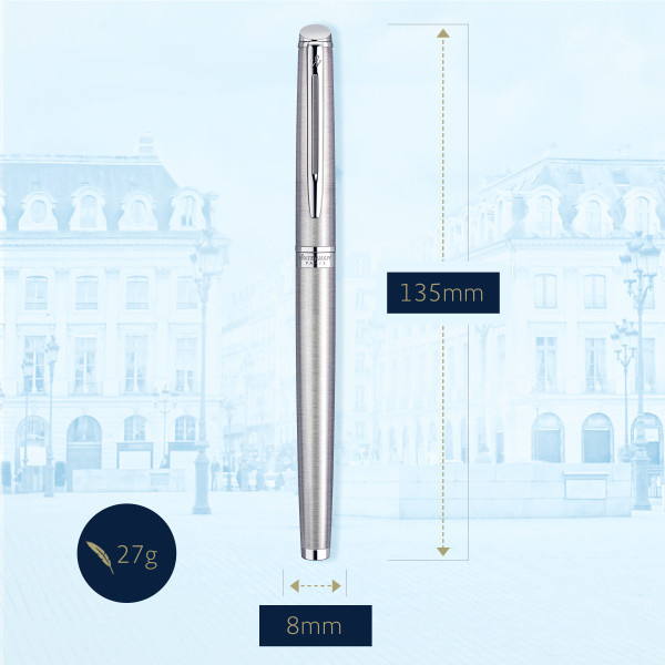 Ручка роллер Waterman Hemisphere (CWS0920450) Steel CT F черн. черн. подар.кор.