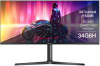 Монитор Hisense 34" 34G6H VA WQ чер 1ms HDMI DP HAS Piv 165Hz 400cd Ex Cur