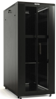 Шкаф серверный Hyperline (TTBR-4262-DD-RAL9004) напольный 42U 600x1200мм пер.дв.перфор.2ств. задн.дв