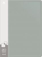 Папка с 20 прозр.вклад. Бюрократ -BPV20GREY A4 пластик 0.6мм торц.карм с бум. встав серый