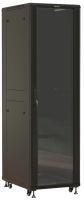 Шкаф серверный Hyperline (TTBR-4261-AS-RAL9004) напольный 42U 600x1000мм пер.дв.стекл задн.дв.спл.ст