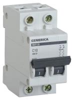 Выключатель автоматический IEK MVA25-2-010-C Generica 10A тип C 4.5kA 2П 400В 2мод серый (упак.:1шт)