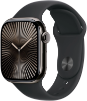 Смарт-часы Apple Watch Series 10 A2997 42мм OLED корп.черный Sport Band рем.черный разм.брасл.:150-200мм (MWWF3LW/A)