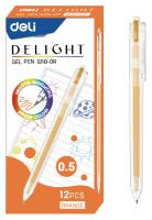 Ручка гелев. Deli Delight EG118-OR прозрачный оран. черн. линия 0.5мм