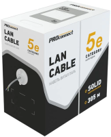 Кабель информационный PROconnect 01-0152 кат.5E UTP 4 пары 24AWG PVC внутренний 305м серый
