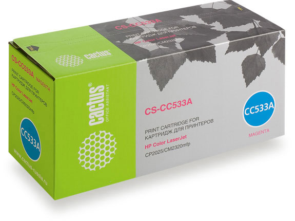 Картридж лазерный Cactus CS-CC533A CC533A пурпурный (2800стр.) для HP CLJ CP2025/CM2320