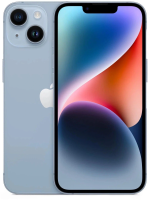Смартфон Apple A2882 iPhone 14 128Gb 6Gb голубой моноблок 3G 4G 1Sim 6.1" 1170x2532 iOS 16 12Mpix 802.11 a/b/g/n/ac/ax NFC GPS GSM900/1800 GSM1900 TouchSc Protect