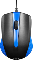 Мышь Оклик 225M черный/синий оптическая (1000dpi) USB (3but)