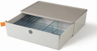 Короб для хранения Deli XDM31grey 1 выдвижной ящик 250x220x125мм 3 разделителя серый пластик
