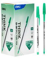 Ручка шариков. Deli Think EQ4-GN d=1мм зел. черн.