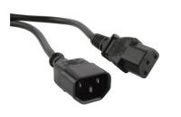 Шнур питания Hyperline PWC-IEC13-IEC14-1.0-BK C13-С14 проводник.:3x0.75мм2 1м 230В 10А (упак.:1шт) черный