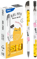 Ручка гелев. Deli EG81-BK корп.ассорти чернила черн. игловидный пиш. наконечник линия 0.5мм