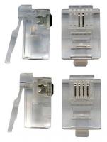 Коннектор Lanmaster (TWT-PL12-6P4C/100) UTP кат.3 RJ12 прозрачный (упак.:100шт)