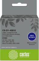 Картридж ленточный Cactus CS-D1-40910 40910 черный на прозрачном 9x7 для Dymo LM 160, 210D, 280, PnP, 420P, 500 TS; Rhino Pro 6000, 5200, 4200